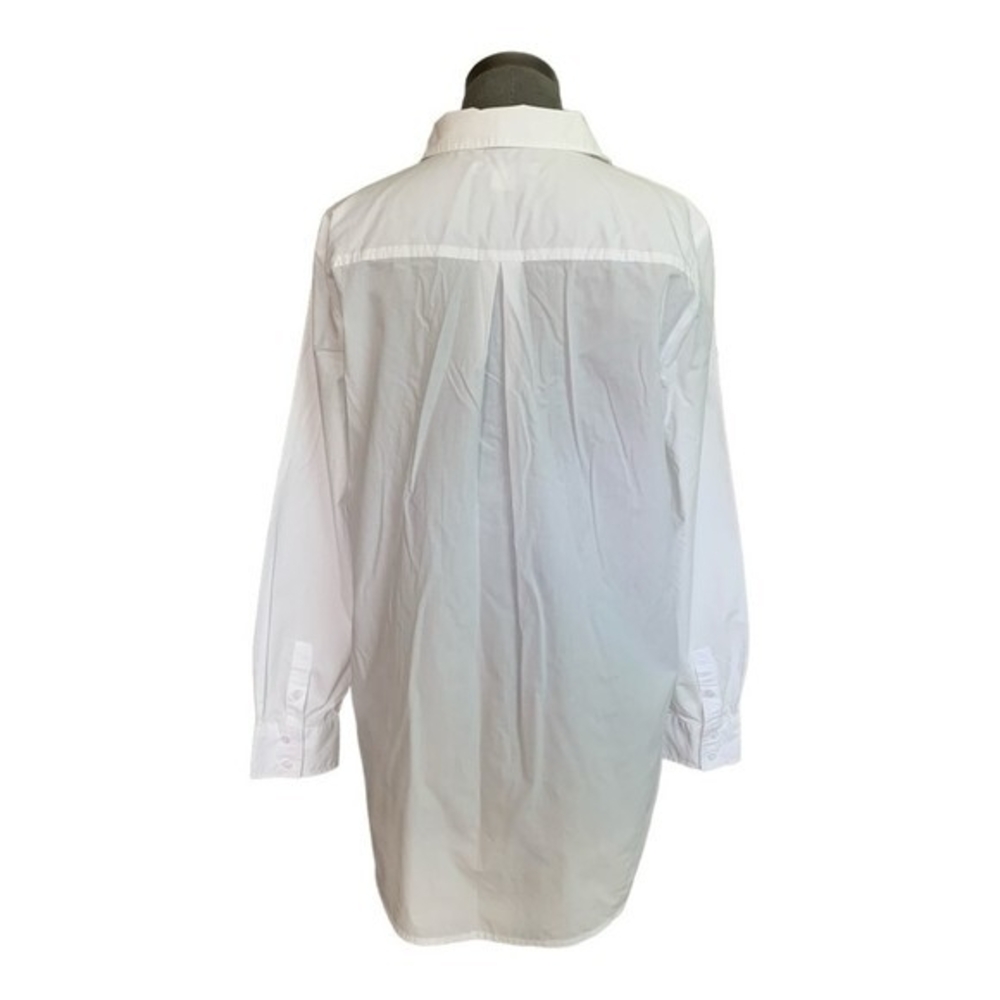 LIZ CLAIBORNE Womens White Cotton Shirt M Button Down Long Sleeve Point Collar - Picture 5 of 6